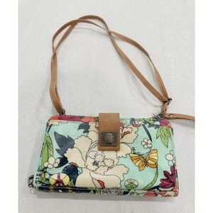 Sakroots women's seafoam floral wallet crossbody purse 8" x 4"
